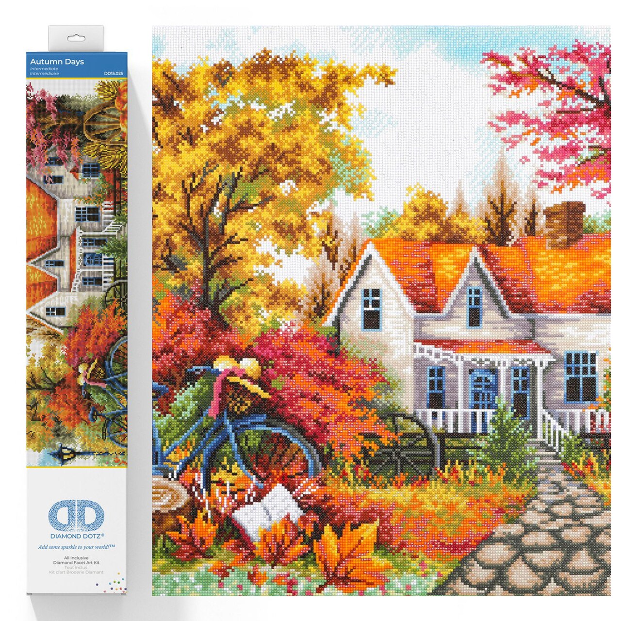 Diamond Dotz Autumn Days Diamond Painting Kits for Adults - Diamond Art Kits a Relaxing Creative Craft Kit with Dotz Gems 24x35.4